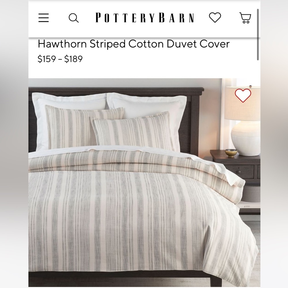 Hawthorn Striped Cotton King/Cali King bedding